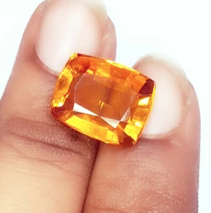 Zafiro naranja natural certificado 7,62 quilates piedra preciosa suelta transparente cojín gema - Imagen 1 de 10