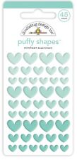 Doodlebug Self-Adhesive Stickers Puffy Heart Shapes 3 Sizes Greenish Mint