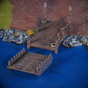 River & Ferry-Buckleberry Ferry Inspired 28mm Tabletop Terrain LOTR Middle Earth - Picture 1 of 5