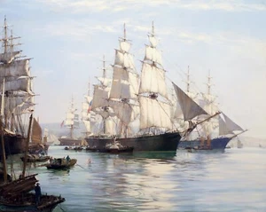 The US Clipper Ship Flying Fish Gemälde von Montague Dawson Reproduktion - Bild 1 von 3