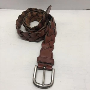 Klassischer 1,5" geflochtener gewebter weicher Vollnarbenledergürtel 44" 32-36/M Indien - Bild 1 von 6