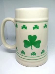 St Patricks Day Shamrock Clover 5 inch Irish Stein Cup Mug Tankard EUC - Picture 1 of 6