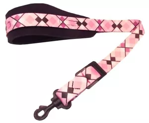 Neoprene Saxophone Strap Pink Plaid Pattern Sax strap"NEW" - Picture 1 of 1