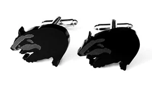 Mens Badger Cufflinks Novelty Shirt Cufflinks In Black - Picture 1 of 1