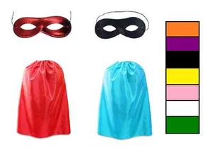 Children Superhero Fancy Dress Cape Mask Costume Set Villain Superman Kids Party - Picture 1 of 12