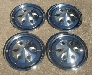 Set of 4 Genuine AMC Hornet 14" Stainless Hubcaps Wheel Covers 1972 1975 OEM - Picture 1 of 12