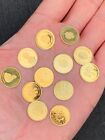 Solid 9ct gold set of 12 Royal of coins, heavy 12.8 grams