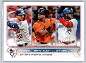 2022 Topps #165 Yuli Gurriel/ Michael Brantley / Vladimir Guerrero Jr. NM