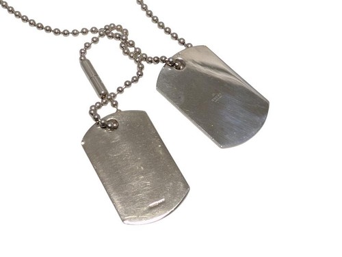 GUCCI Collana Diamante Targhetta Cane Logo Diamantissima Ciondolo Nero Argento SV925