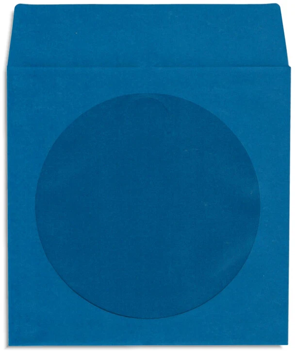 200-Pak =DARK BLUE= Colored Paper CD/DVD Sleeves with Window & Flap - Image 1 of 1