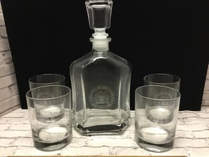 Custom Engraved Whiskey Decanter Set, 4 Glasses and Gift Box -NSA - Picture 1 of 7