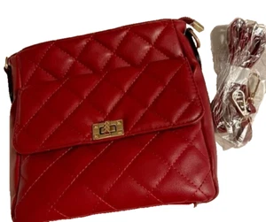 Soft PU Leather Shoulder crossbody bag, purse, handbag, medium size burgundy - Picture 1 of 3