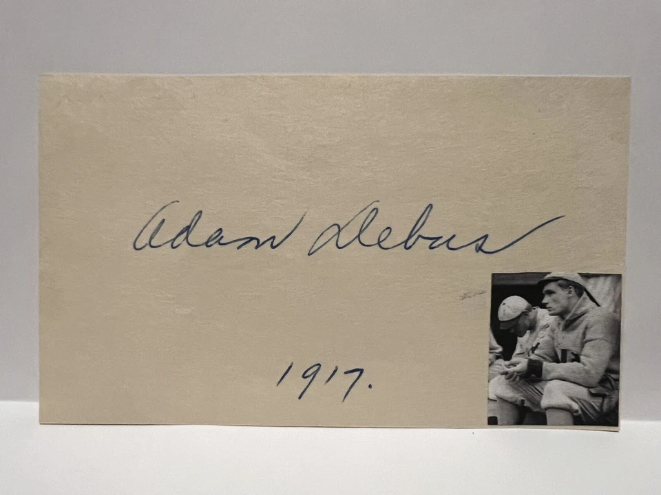 Adam Debus Signed 3x5 Index Card 1917 Pittsburgh Pirates (d.1977) PSA - Image 1 of 1