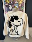 Peanuts H&M Teddy Fleece Jacket Limited Edition Relaxed Fit Snoopy Size Small