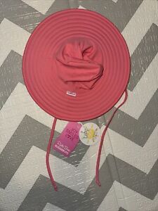 Ruffle Butts Baby Girl's Pink Girls Sun Protective Wide Brim Swim Hat 0-12m