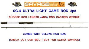 SAVAGE GEAR SG4 ULTRA LIGHT GAME ROD 2pc SEA SHORE LURE POWER FAST SPINNING - Picture 1 of 7
