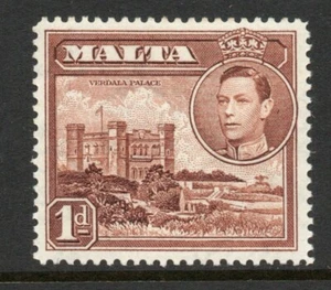 Malta 1938-43 1d Red-brown SG 219 Mnh. - Picture 1 of 1