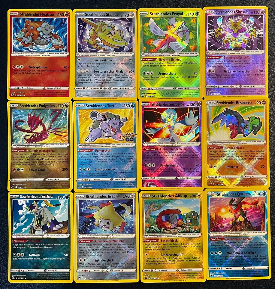 Strahlende Pokemon Karte Sammlung, Shiny Glurak/Bisaflor/Turtok/Evoli/ Simsala - Bild 1 von 1