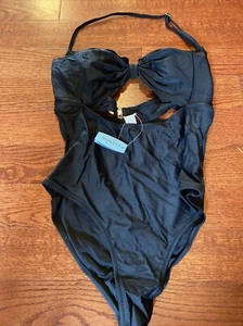 New Cupshe Size Small Black Cheeky Gal Swimsuit Removable Straps Swimwear  - Picture 1 of 8