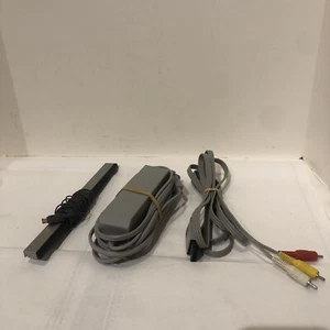 OEM Nintendo Wii Power Cord, AV Cable, Sensor Bar Bundle Complete Hookups Tested - Picture 1 of 4