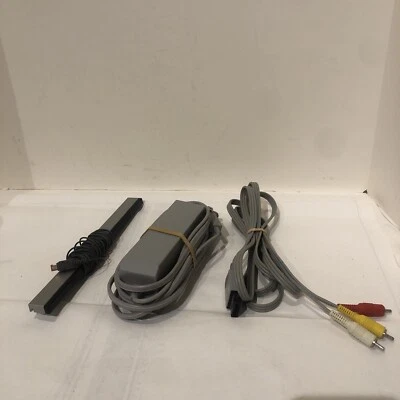 OEM Nintendo Wii Power Cord, AV Cable, Sensor Bar Bundle Complete Hookups Tested - Image 1 of 4
