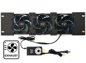 3U Rackmount Cooling Exhaust Fan Panel Quiet High-Airflow 19" Server AV Cabinet - Picture 1 of 9