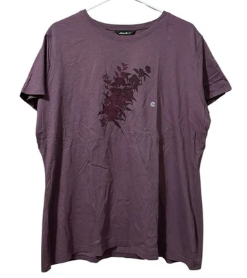 Camiseta Eddie Bauer Mujer Talla XXL Manga Corta Floral Cuello Redondo Algodón Nueva con Etiquetas Foto 1 de 4