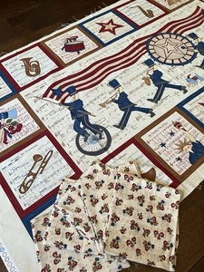 MODA  76 Trombones Sandy Gervais Panel 24”x44” & 5 Fat Quarters Patriotic VTG - Picture 1 of 9