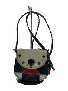 [VG] Coach 861716 Western Embroidery Saddle Bag White Black Red Vintage - Picture 1 of 5