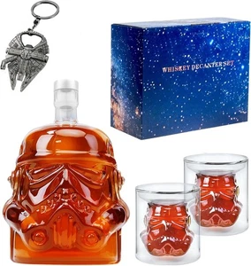 Stormtrooper Decanter Whisky e Set 2 Bicchieri Liquore Borbone Brandy Regalo 3 Pezzi - Foto 1 di 14