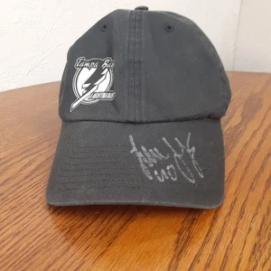 Vintage Tampa Bay Lightning Cap Adjustable Strap Embroidered Logos Signed - Picture 1 of 8