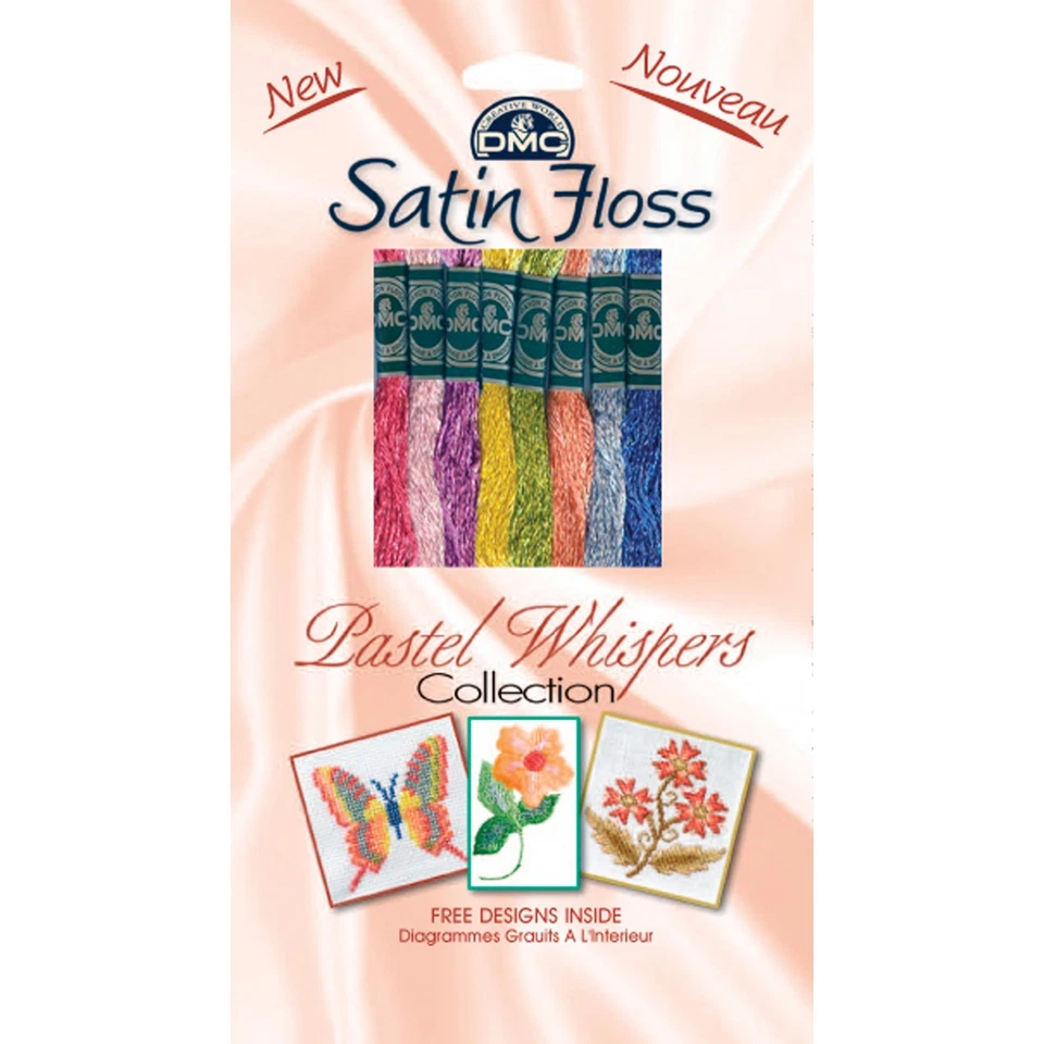 DMC 1008FPK2  Satin Floss Collection Pack 8.7yd 8/Pkg-Pastel Whispers - Image 1 of 1