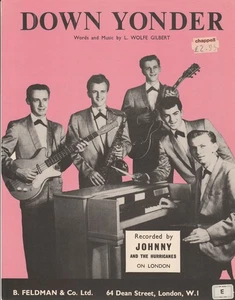 Original U.K. Sheet Music - Johnny And Hurricanes- Down Yonder - 1960- MINT Cond - Picture 1 of 4