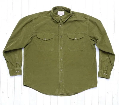 C C Filson Men’s XL Corduroy Green Button Down Shirt - Image 1 of 4