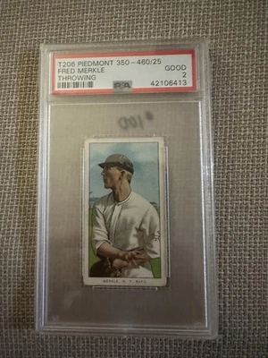 Cigarros Sweet Caporal 1910 (T206) PSA 2 Fred Merkle Throwing - Imagem 1 de 2