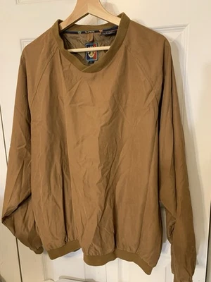 Pullover cortavientos de golf Sunice para hombre talla XL marrón bolsillos con cuello en V Foto 1 de 4