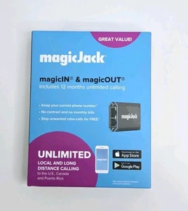 NEW MagicJack - HOME VoIP Telephone Adapter with 12 Months of Service - Black - Afbeelding 1 van 7