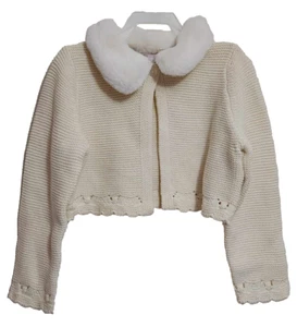 Shabby Chic Girls Size 5T Long-Sleeve Faux Fur Collar Sweater - Picture 1 of 3