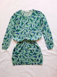 Country Road Girl's Size 6 Green & Blue Leaf Print Long Sleeve Blouson Dress - Bild 1 von 10