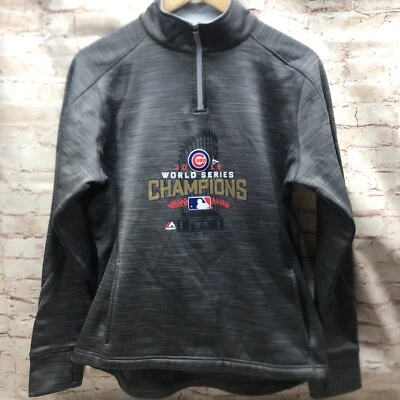 Pullover deportivo gris con agujero para el pulgar talla M Cubs ThermaBase Majestic Fan Fashion Foto 1 de 4