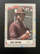 1988 Fleer Star Stickers Tony Gwynn #123 San Diego Padres