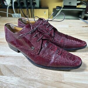 MAURI M Collection 9 Dress Shoe Maroon Purple Alligator Italy Rare Men’s