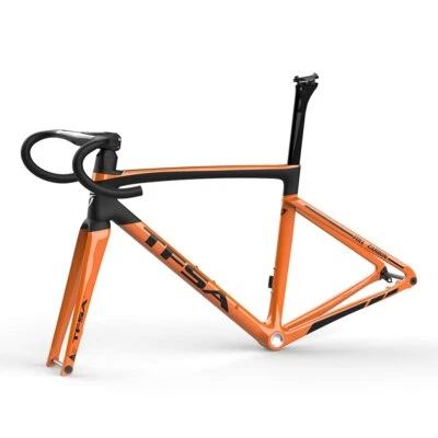 Cuadro de bicicleta de carretera de carbono COMPLETAMENTE INTERNO freno de disco bicicleta manillar vástago cuadro Foto 1 de 4