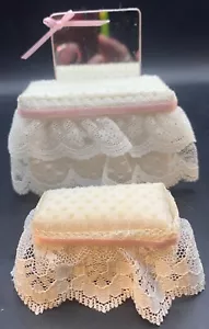 Adorable Miniature Dollhouse Vanity And Bench - Picture 1 of 4