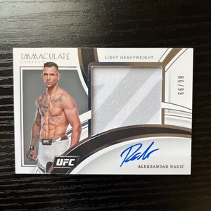 2022 Panini Immaculate UFC Aleksandar Rakic Patch Auto /99 SP #PA-ARK On Card