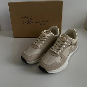 Sneakers grosse donna nuove con etichette vintage Havana Run nude glitter moda taglia 8 autunno - Foto 1 di 13