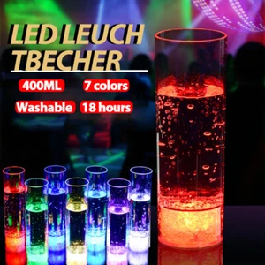Beleuchtete Weingläser 400ML Partyglas Farbwechsel bunt LED Schnapsglas DE - Bild 1 von 12