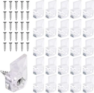 25Pcs Mirror Hangers for the Wall, Mirror Holder Clips, Clear Plastic Mirror Mou - Picture 1 of 2