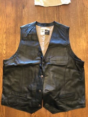 Wrangler 外套复古西部皮革背心棕色男式 — 第 1/4 张图片