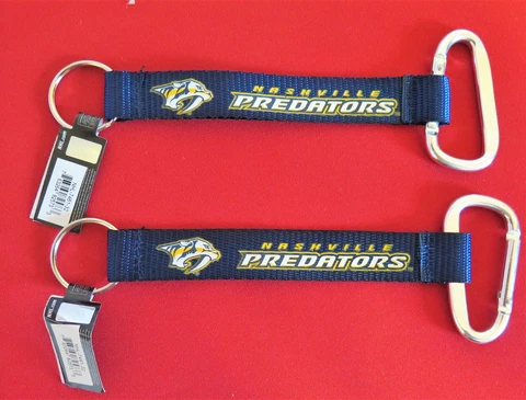 TWO 2 BEAUTIFUL AND HANDY, NASHVILLE PREDATORS  CARABINER KEYCHAINS FROM AMINCO Cover